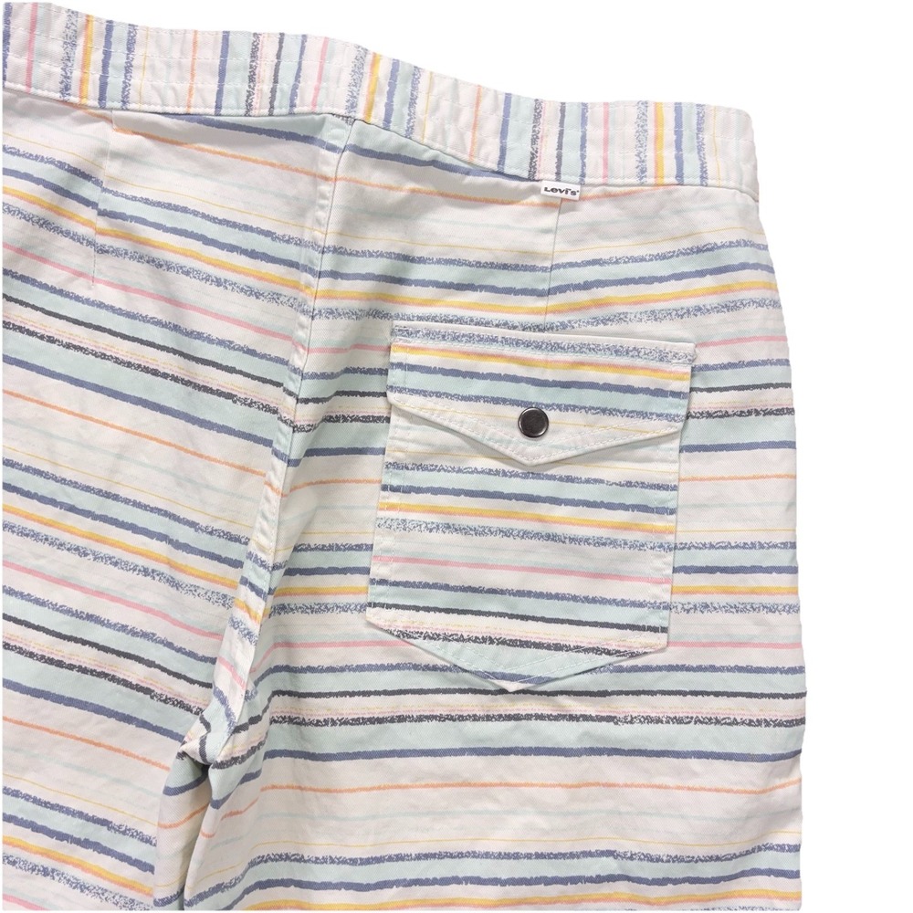 Levis California Board Shorts Mens 33x10 Unlined Multicolor Striped Pockets
